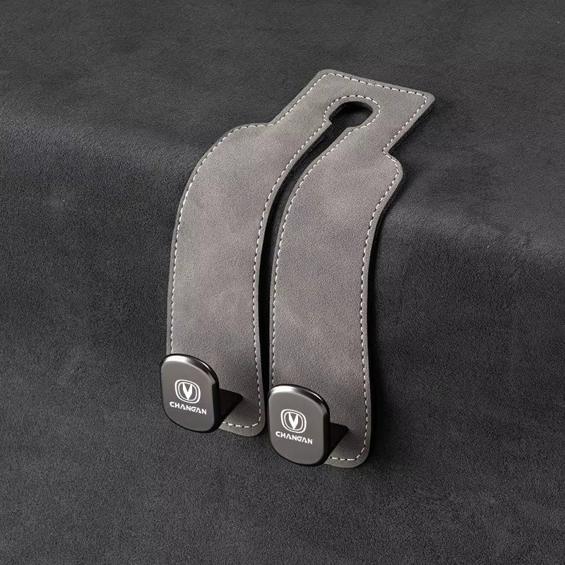 Luxury Suede Double Hook Organizer – Premium Rear Seat Backrest Hook for Changan CS Series & Eado